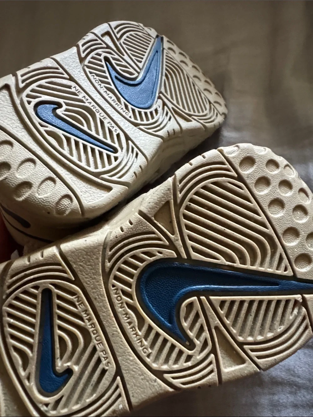 Nike Kids Beige Tan Nike Sneakers with Navy Accents